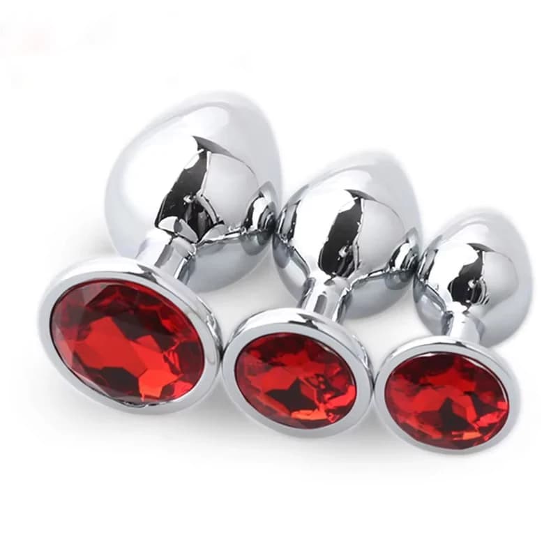 3 Dimensioni/set Plug anale in metallo butt plug Giocattoli del sesso Giocattoli di testa per donne/uomini/coppie Gioco per adulti Masturbatore anale S/M/L Diamond Sex Shop
