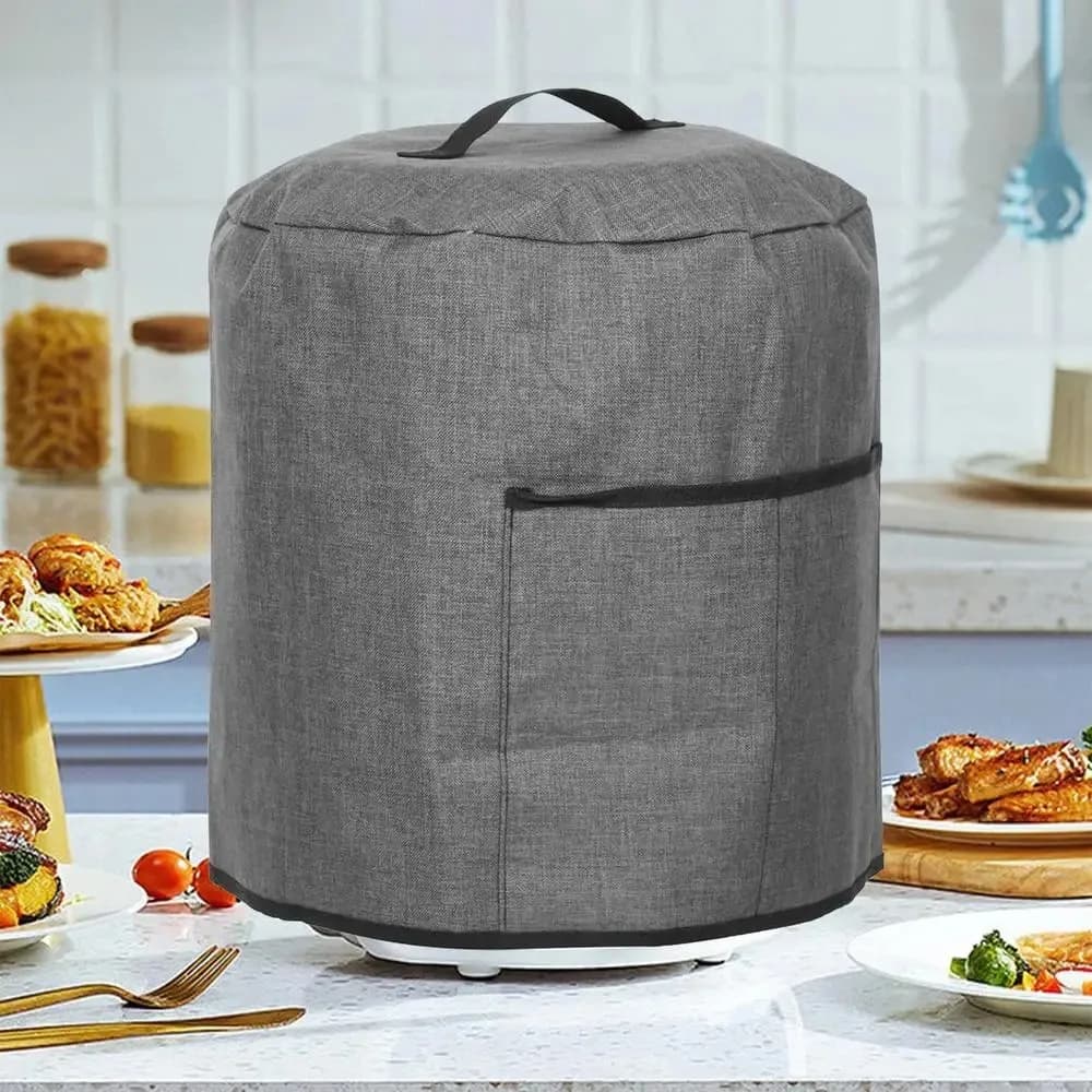 Dust cover for Oxford fabric air fryer with pocket, washable protective cover for sewing, oil resistant, reusable