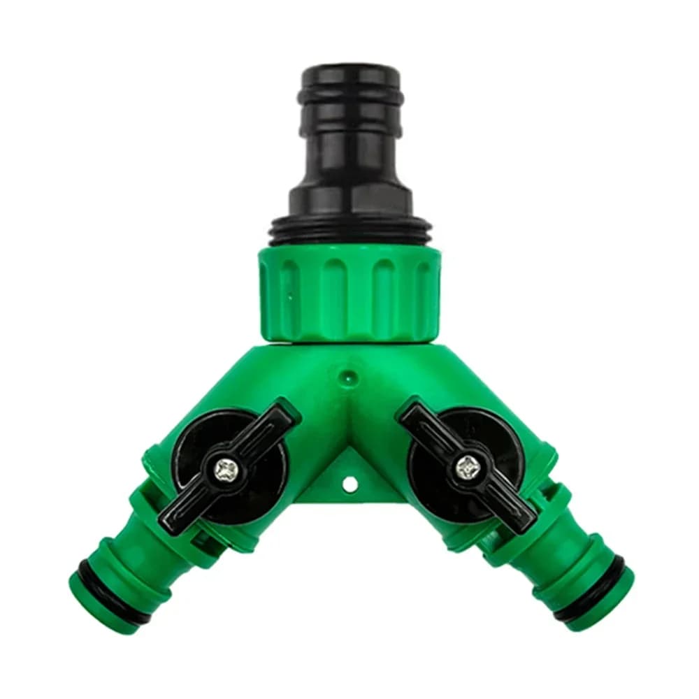 Jin Connettori per tubi dell'acqua da giardino a 2 vie Adattatore per tubi Valvola divisoria per tubi a forma di Y Valvola in plastica a tre vie con interruttore