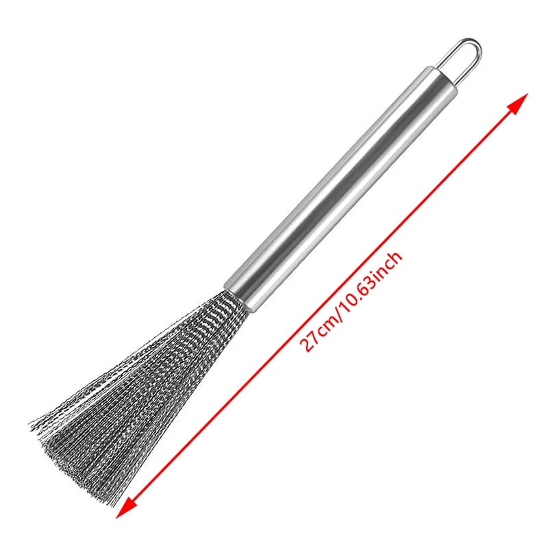 Spazzola per Pentole in Acciaio Inox con Manico Lungo, Potente Decontaminazione, Pratica e Veloce, Strumento per Pulizia di Lavello e Fornelli