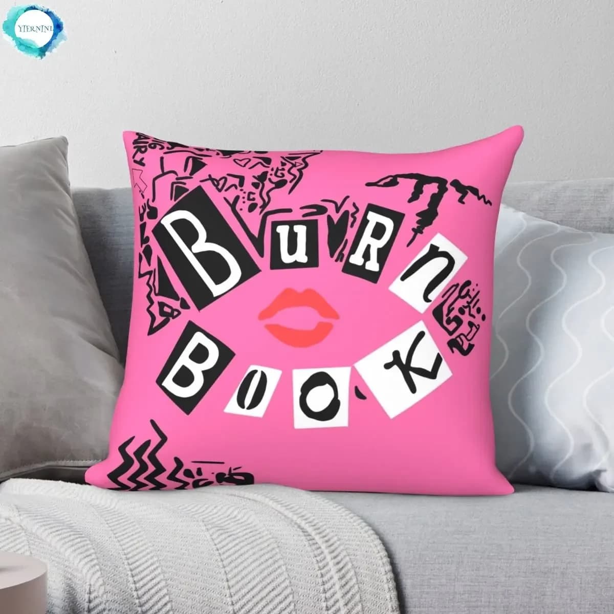 Book Burn Book Mean Girls Flavor Polyester Linen Velvet Pattern Zip Decor lining for sofa cushion