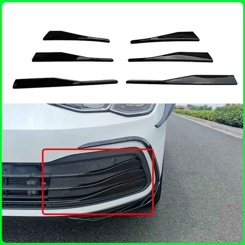 For VW Golf 8 Mk8 2021 2022 Car Front Grille Grill Moulding Strips Fog Light Cover Trim Abs Automotive Modification Accessories