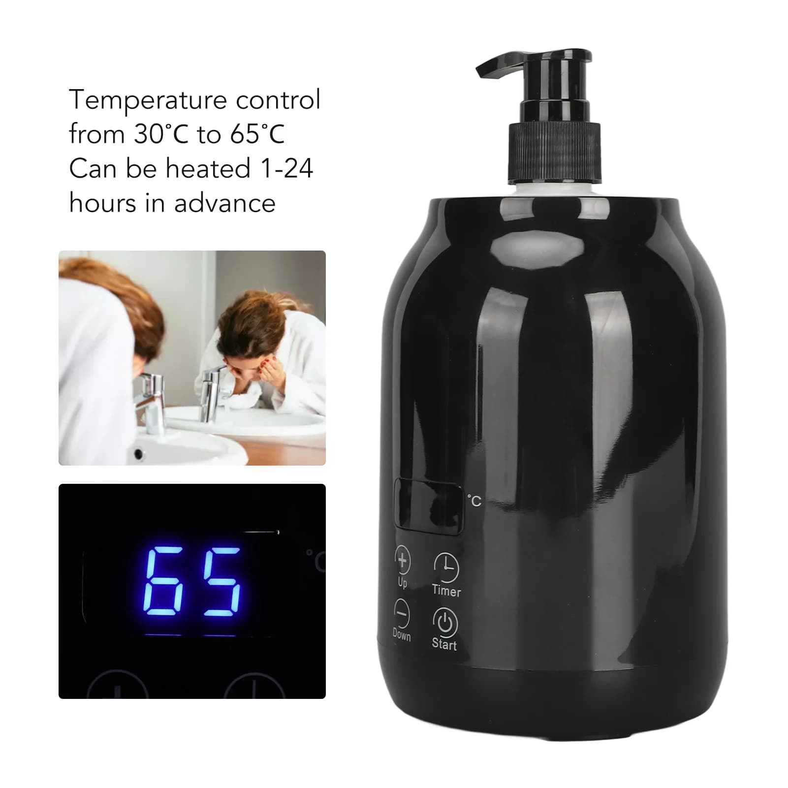 Riscaldatore per oli essenziali Display a LED Regolazione della temperatura Scaldabiberon singolo per olio da massaggio Riscaldatore per olio da massaggio