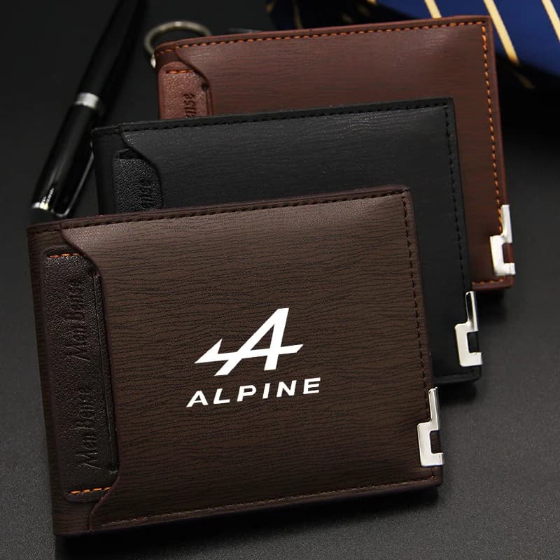 Alpine Logo For Esprit Duster Scenic Megane GT Clio Captur Kwid Kadjar Leather Wallet Motorcycle Driving License Credit Card Bag