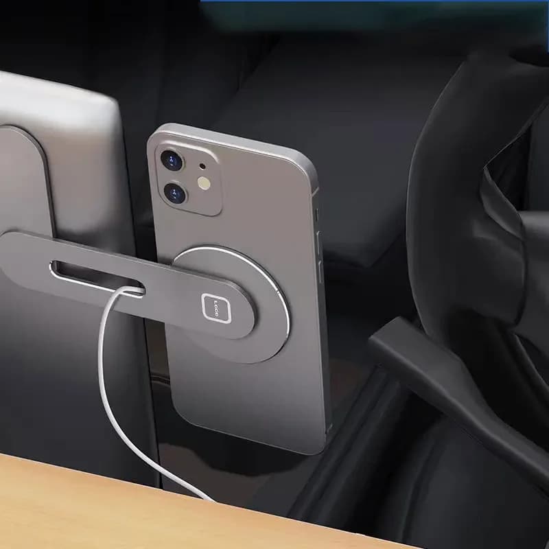 Supporto per telefono per auto pieghevole invisibile 15W Caricatore wireless magnetico Magsafe Macsafe per Tesla Model 3 YXS BYD Atto 3