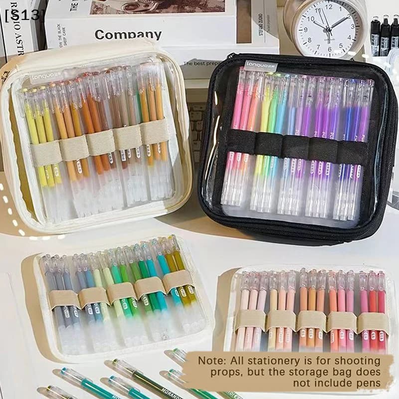 Color Pen Pouch Hand Accounting Large Capacity Pen Storage Bag Can Hold 36/108 Gel Pens Case Portable tationery Bag[S13]