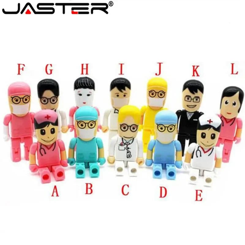 JASTER Mini Chiavetta USB a Forma di Dottore/Infermiera/Dentista, Regalo Cartoon, Pendrive 4GB/8GB/16GB/32GB/64GB, Vendita all'Ingrosso