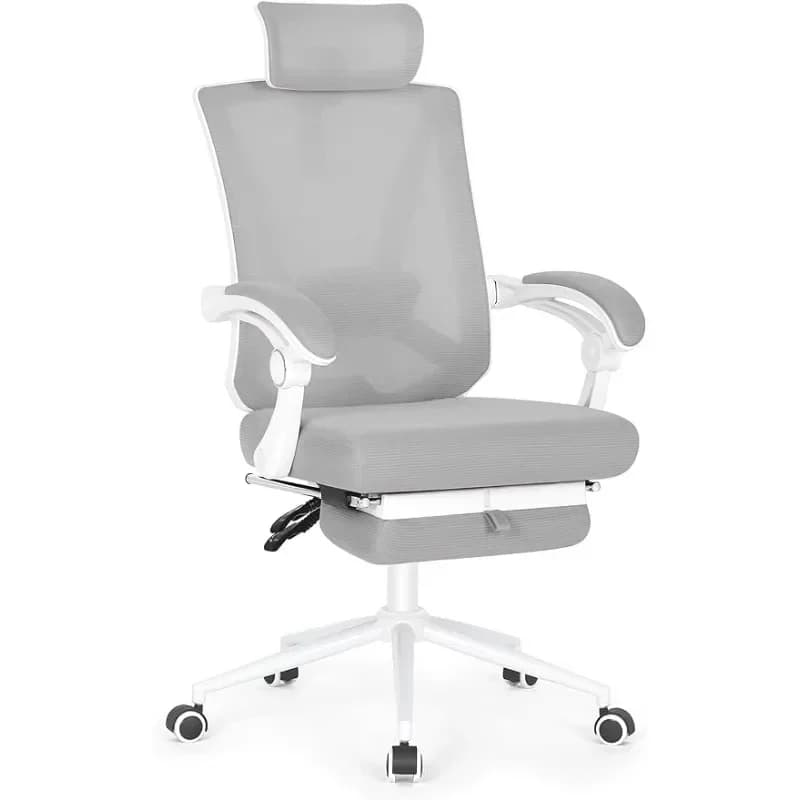 Sedia da ufficio ergonomica regolabile con poggiapiedi, sedia da scrivania ergonomica con supporto lombare 2D regolabile, sedia da ufficio con schienale alto
