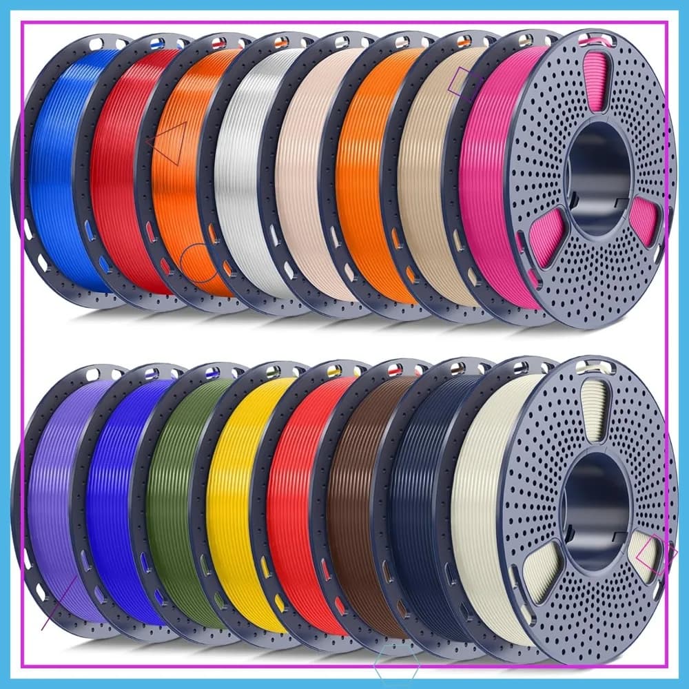 Filamento PLA+ 2.0 da 1,75 mm, Confezione da 250g, 16 Rotoli, Set Multicolore