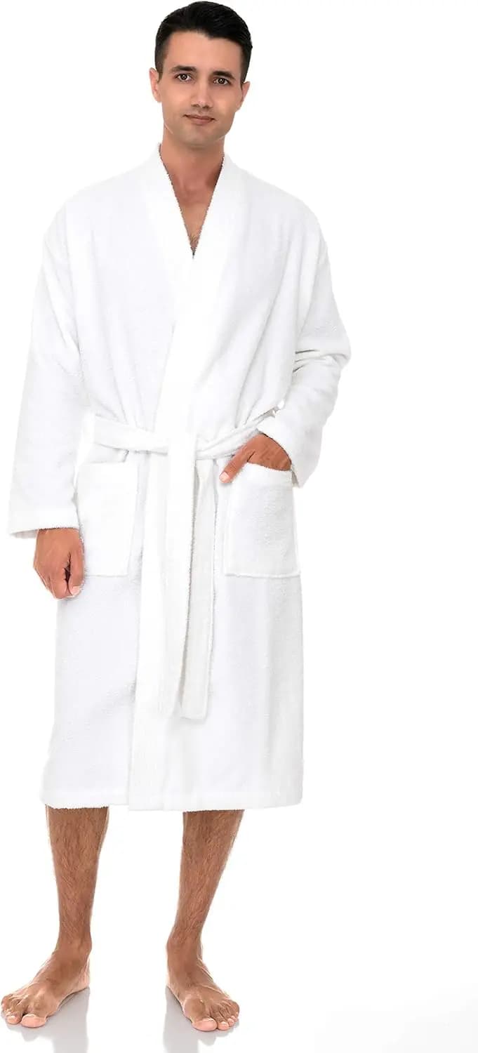 TowelSelections Accappatoio da Uomo in Spugna di Cotone, Morbido Accappatoio per Uomo, Taglie da XS a 3X
