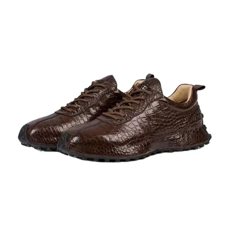 Nuovi arrivi 2026: Scarpe casual da uomo in vera pelle di coccodrillo, sneakers in vera pelle 018