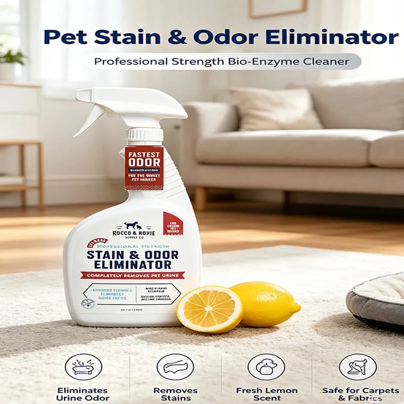 Pet Enzyme Stain Odor Eliminator Spray, Heavy Duty Cleaner for Dog Cat Urine Feces, Strong Odor Remover Carpet Potty Safe