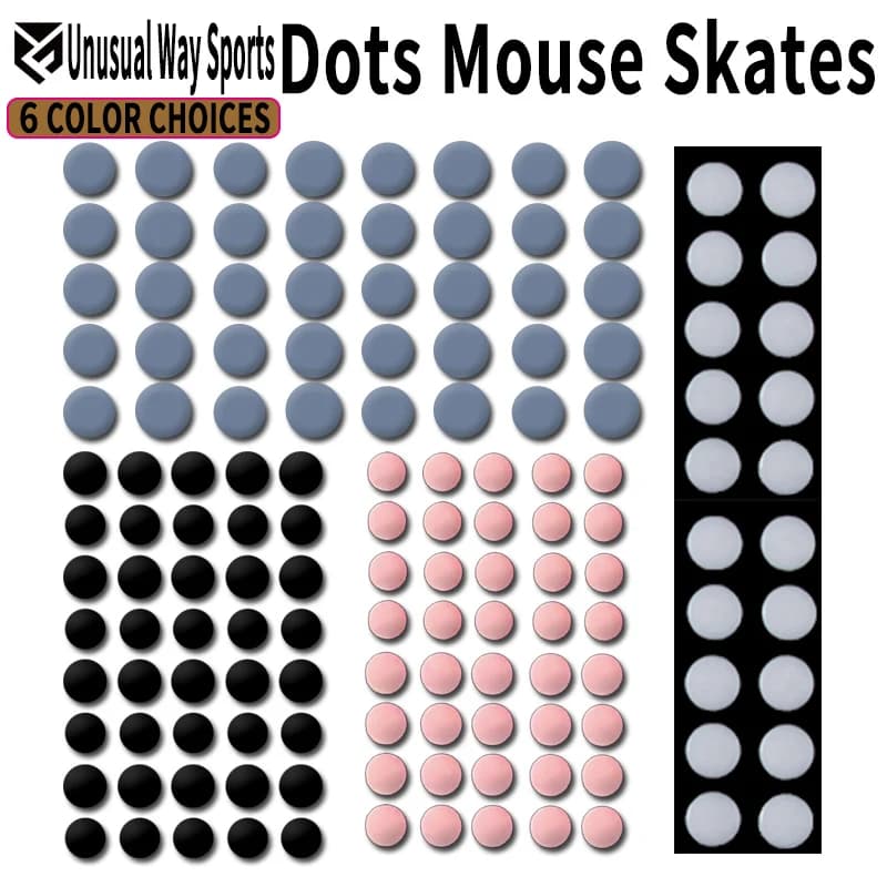 Un modo insolito Sport Mouse Piede Pattini Piedi per punti rotondi Superficie curvata PTFE Anti collasso Magic Ice Black Silver Fox