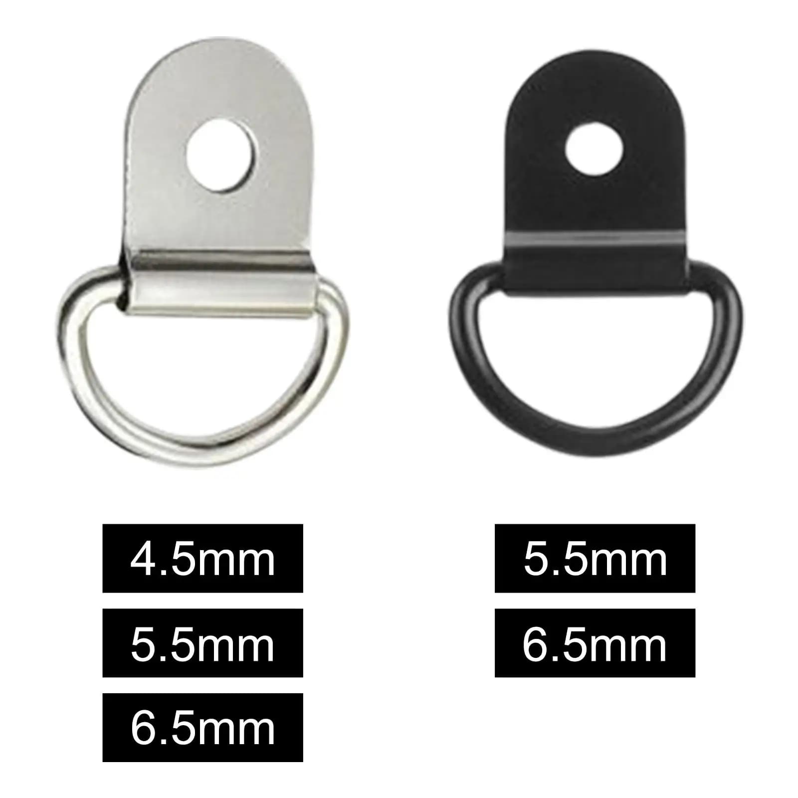 Anello di ancoraggio a forma di D da 10 pezzi Anello di ancoraggio nero Gancio di trazione Accessori in acciaio inossidabile Anello di ancoraggio adatto per barche Veicoli da carico Auto RV