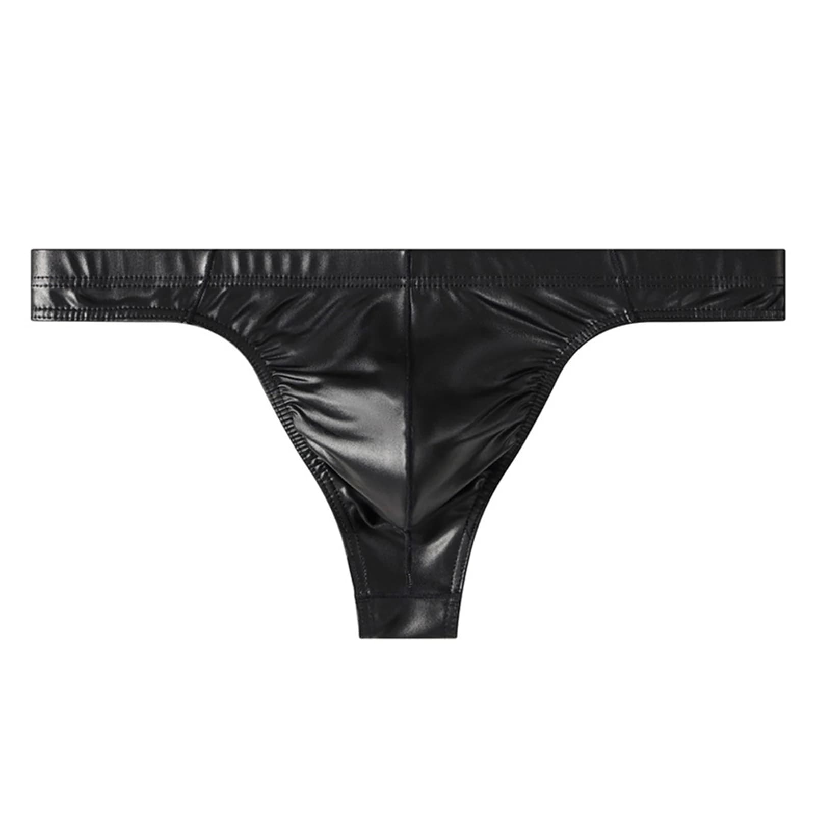 Slip da uomo in similpelle lucida, sexy, a vita bassa, effetto seta, per appuntamenti