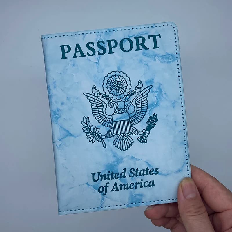U.S. passport case female Pu marble case for passport travel wallet engraving Free Laser Names