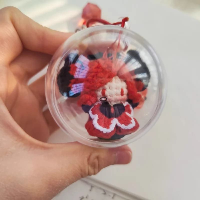 New Hazbin Hotel Alastor Niffty Small Soft Doll Kawaii Cartoon Keychain Knapsack Knitted Bag Charm Key Ring Ornaments Gift Toys
