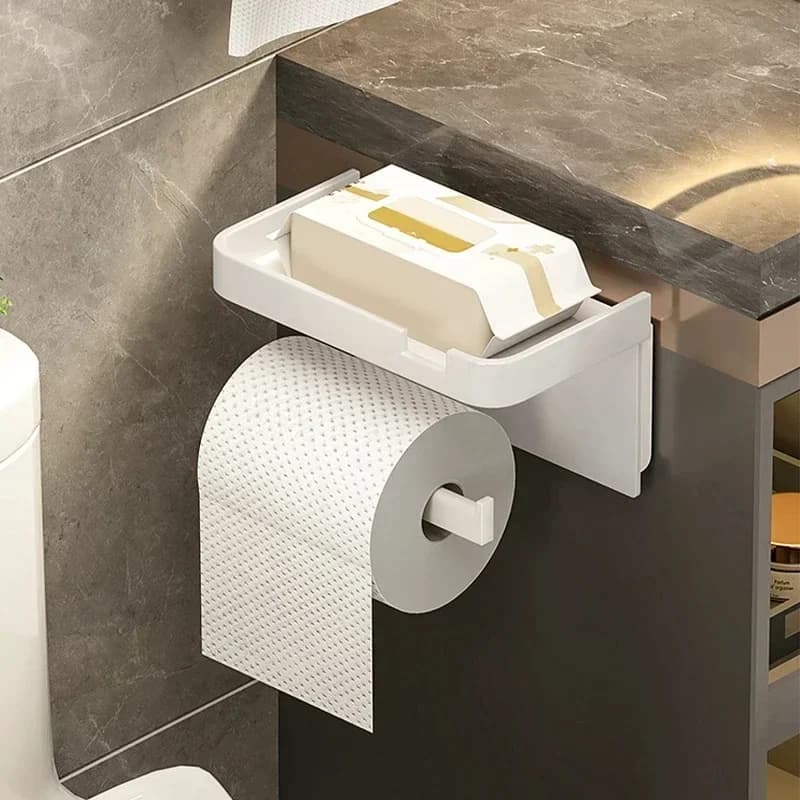 Porta carta igienica da cucina Portaoggetti in plastica Porta asciugamani Posizionamento di bottiglie di condimento Porta rotolo di carta da parete per il bagno