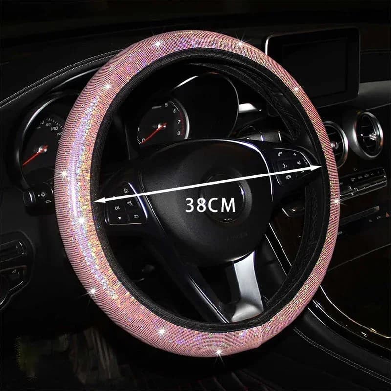 Universal Car Cover with Diamond Crystals, Decorative Accessories for Female Wheel 37-38cm
