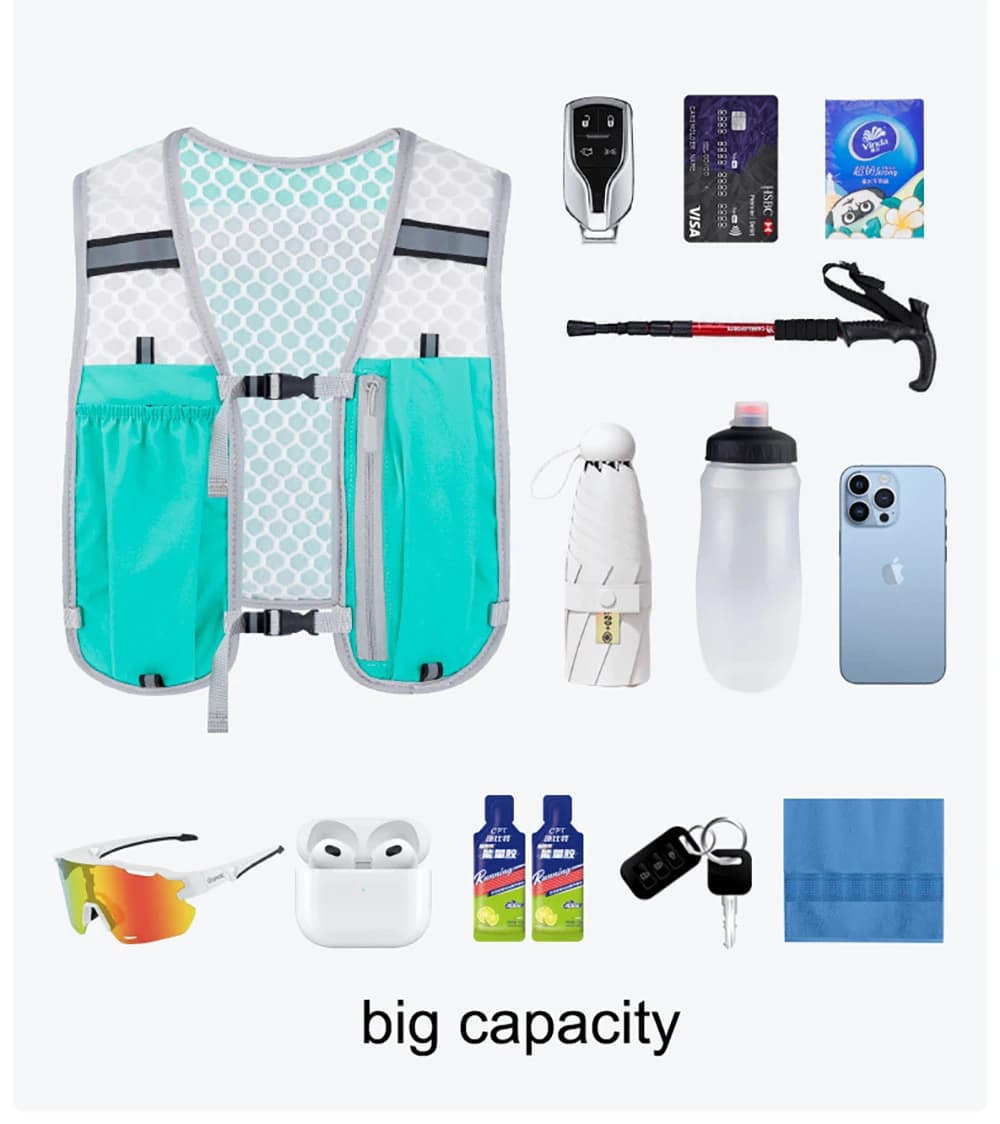 Lightweight and Breathable Running Vests with Hydrating Pocket and Reflective Strips for Hiking, Cycling, Marathon, Man and Woman