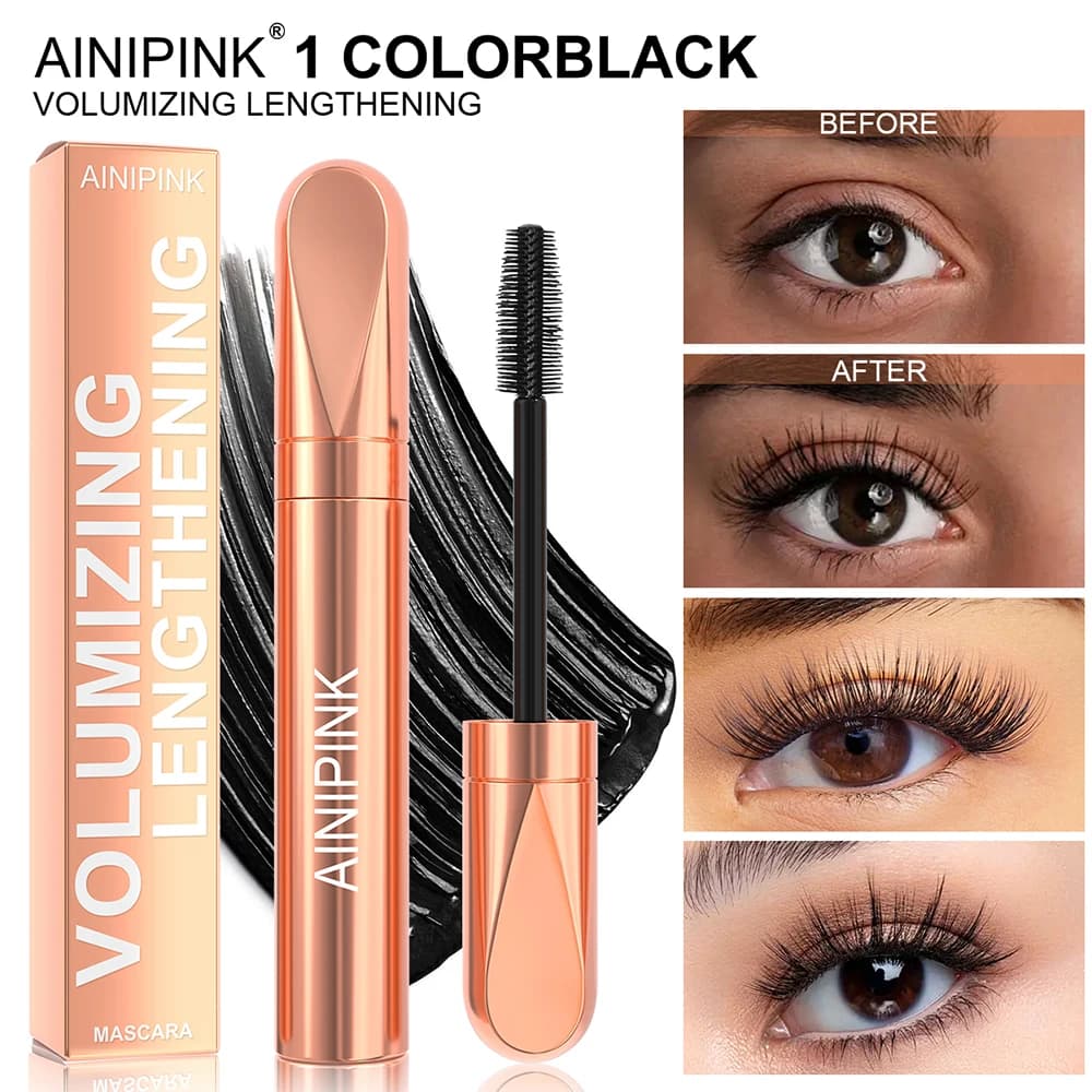 AINIPINK 1 pcs Fiber Mascara Eyelashes Waterproof Black Thickness Piegacilla Make-up Long Lifetime