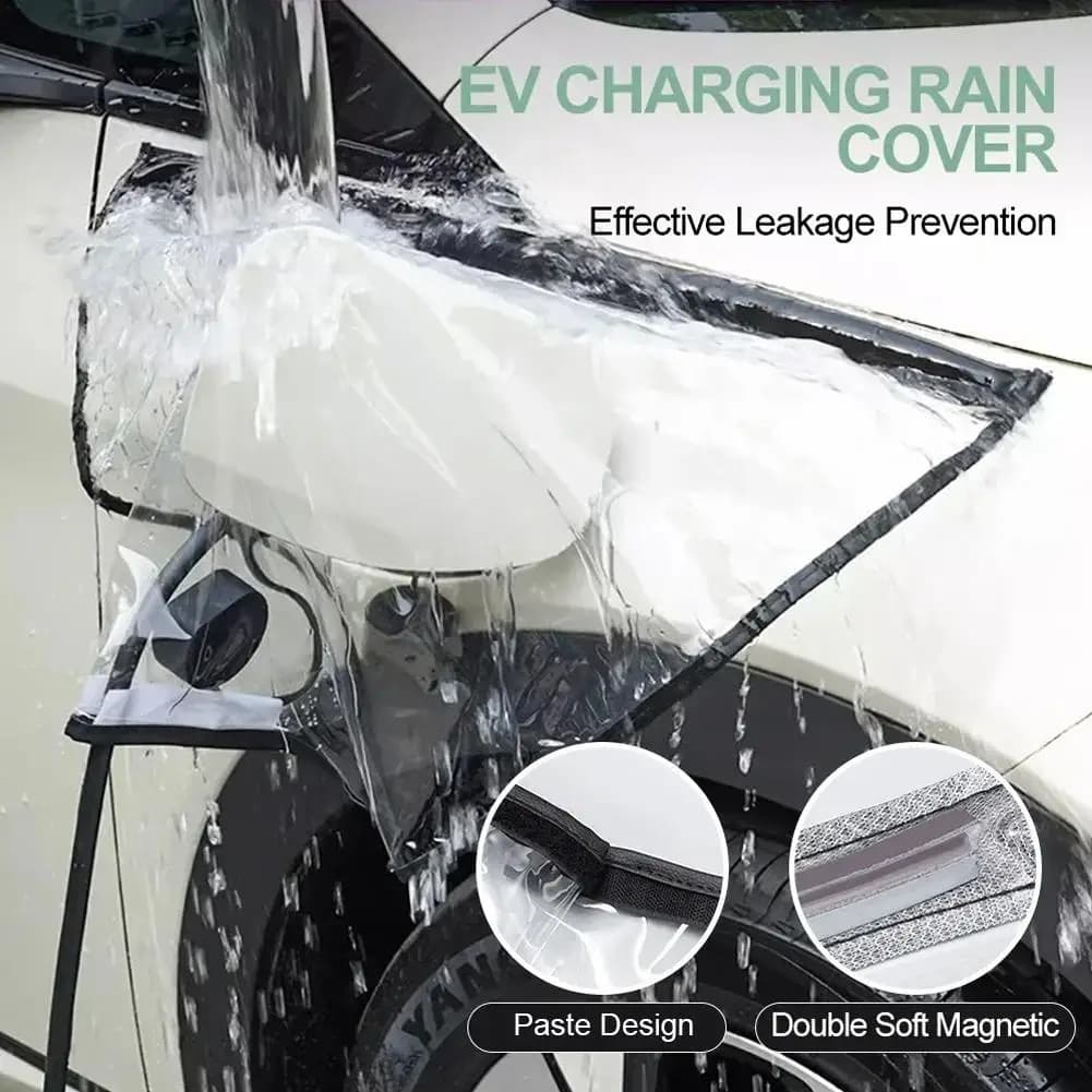 New Magnetic Car Charging Port Rain Cover Waterproof Dustproof Electric Car Charger Plug Cover EV Charger Protector Outdoor