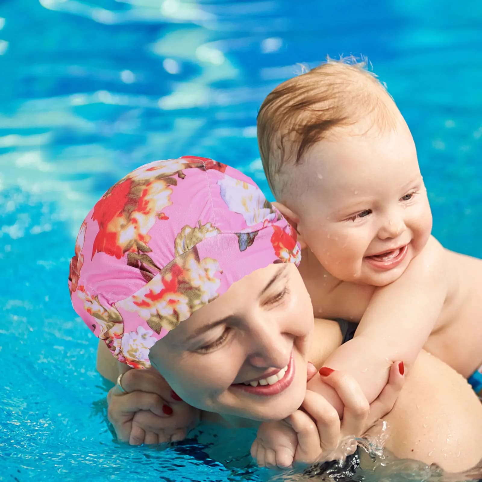 Swim Cap Adults Chinlon Material Flexible Stretchy Swimming Hat for Long Hair Women Men Hair Protection Wear-Resistant Swim Cap