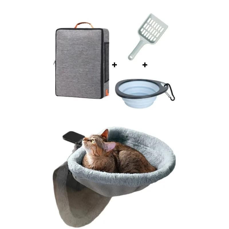 Traveling cat litter box portable waterproof foldable with table cat litter