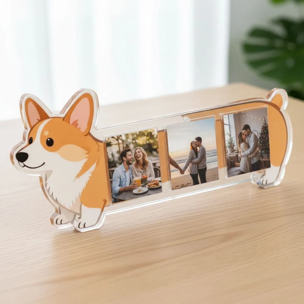 Fashion Acrylic Photo Frames, 3 Inch Cane Shape Frames, Photo Displays, Home Decorations, Desk Frames