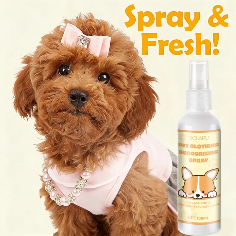 Cat and Dog Clothing Deodorizing Spray Powerful Odor Remover, suitable for pet sweaters, bandanas, and harnesses