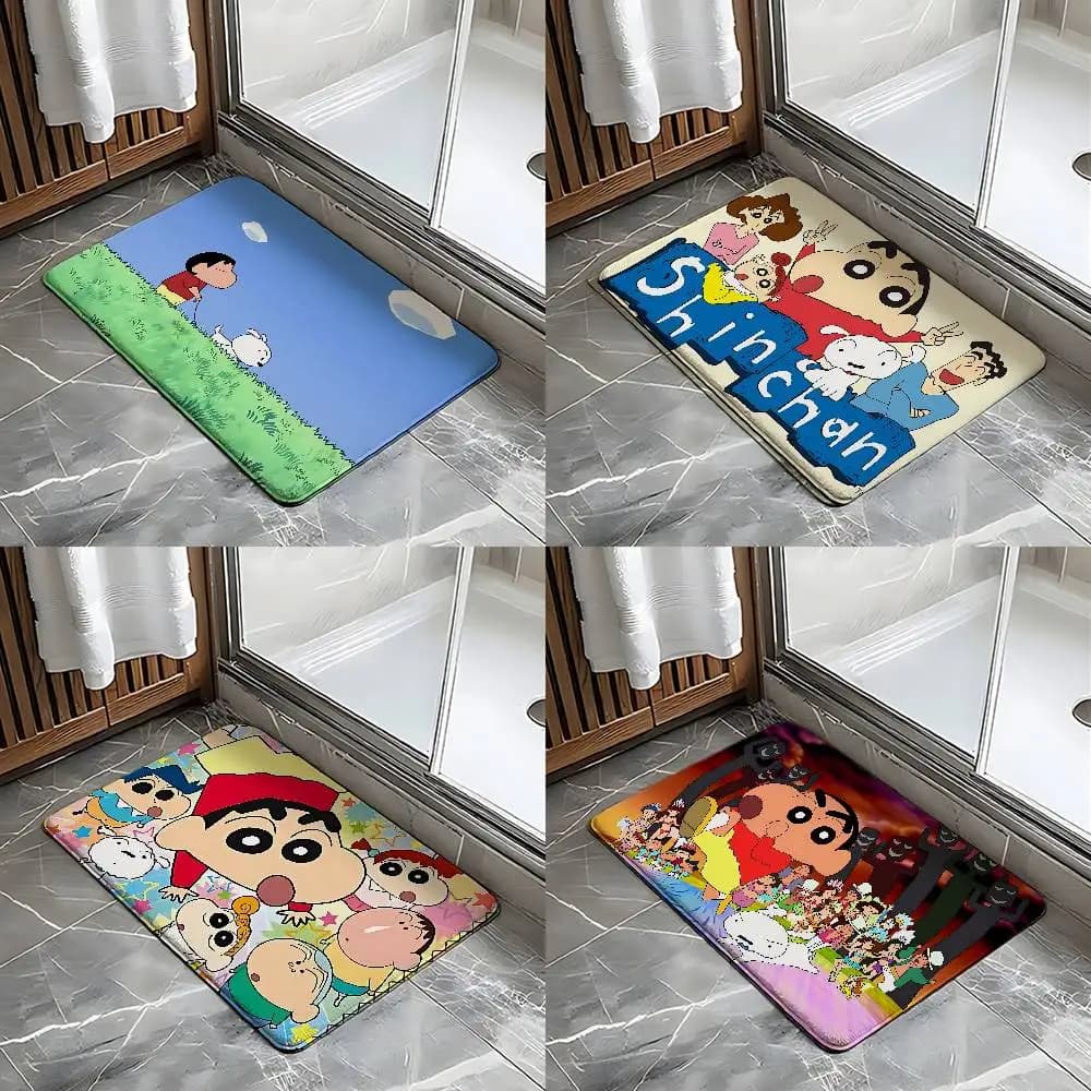 Crayon-w-Shinchans-w-Kawaii Entry Door Floor Mat Festive Decorations Carpet Bathroom Anti-slip Mat Entrance Doormat