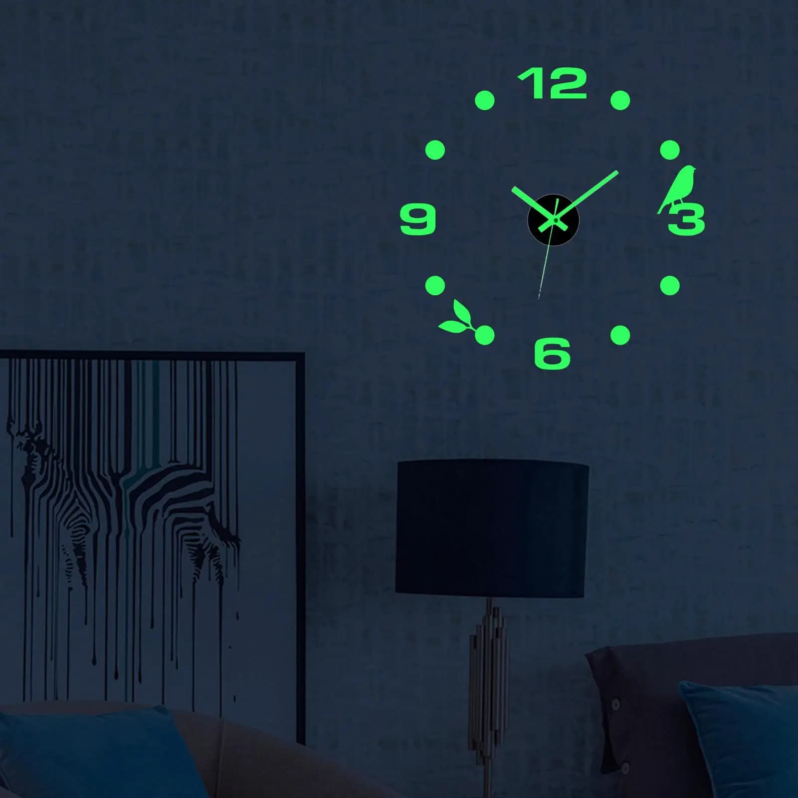 Wall Clock Light Wall Stickers Minimalist Round Round Tea without Frame for Home Bedroom