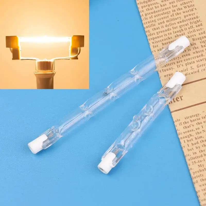 1 lampadina alogena tipo J 360 ° Lampadina alogena lineare R7S con angolo di illuminazione per illuminazione di soffitti, armadi e scrivanie.