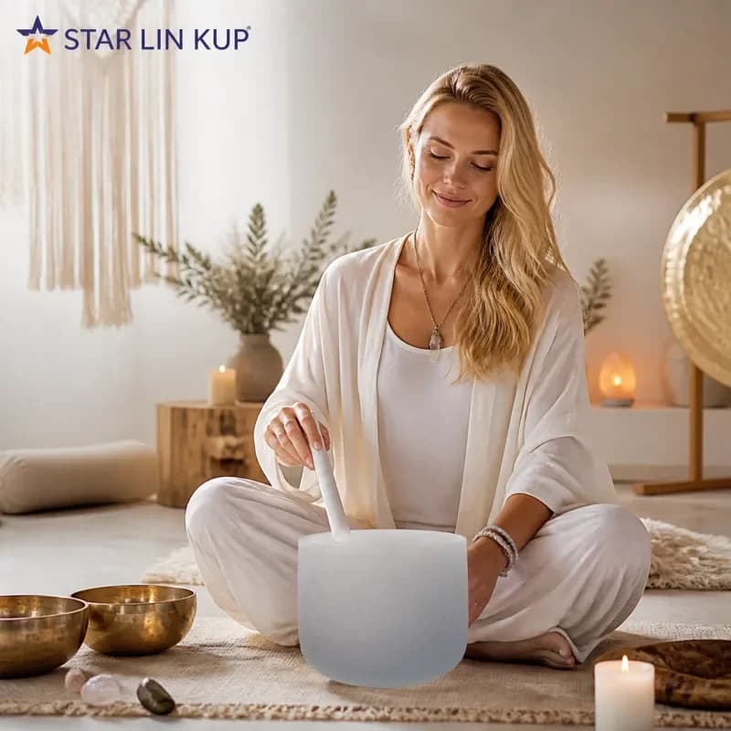 STAR LIN KUP 432Hz Purple Frosted Quartz Crystal Singing Bowl High Quality Raw Ore Healing Meditation Chakra Sound Therapy