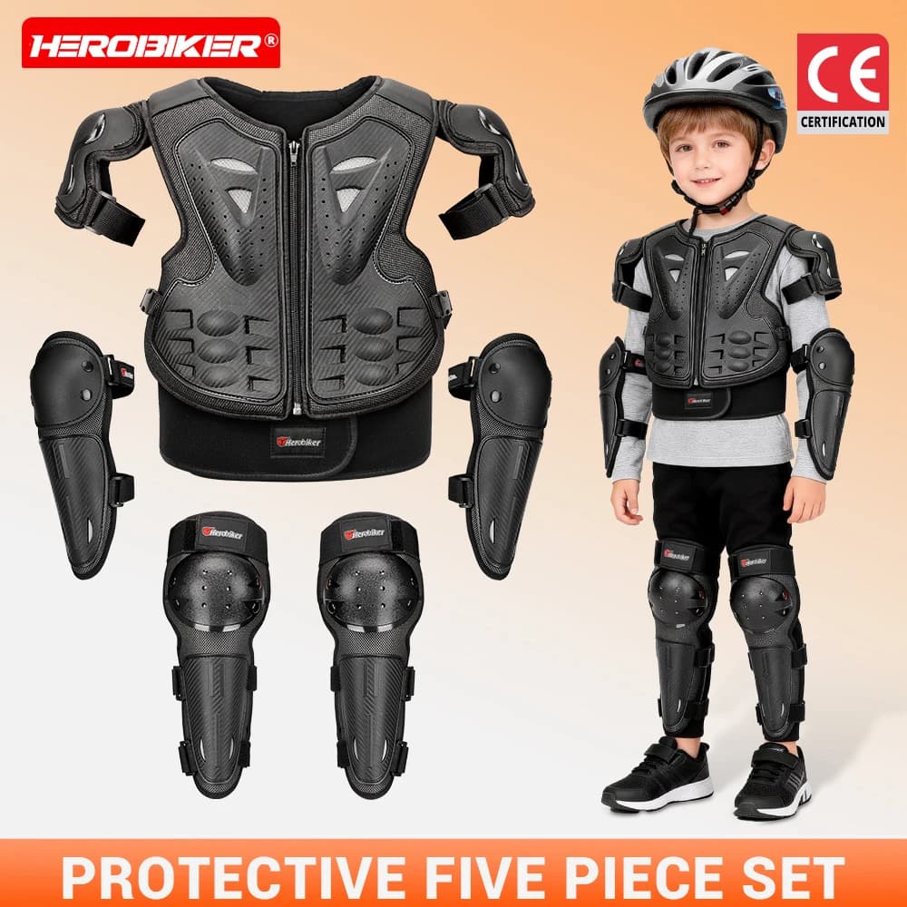Protezione per Bambini da Moto: Armatura Antiurto, Protezione Ginocchia e Gomiti, Gilet Protettivo per Sport all'Aperto