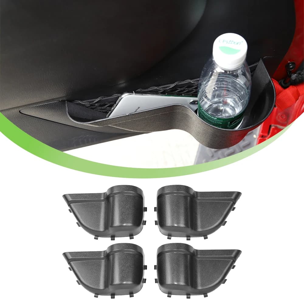 Car Door Front Side Rear Mesh Storage Phone Box Organizer Tray Glass Holder for Jeep Wrangler JK JKU 2011-2017 Interior Accessories