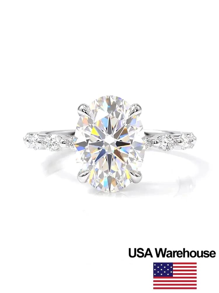 925 Sterling Silver Zircon Elliptical Horse Eye Fashionable Ring For Women Engagement Wedding Luxury High Quality Fine Jewelry