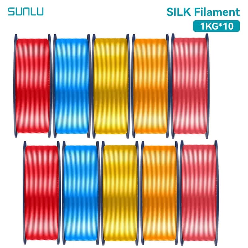 SUNLU 10KG SILK 3D Printing Filament 1.75MM +/-0.02MM 1KG Close To Silk Effect Smooth And Delicate More Tenacity Than PLAPLUS