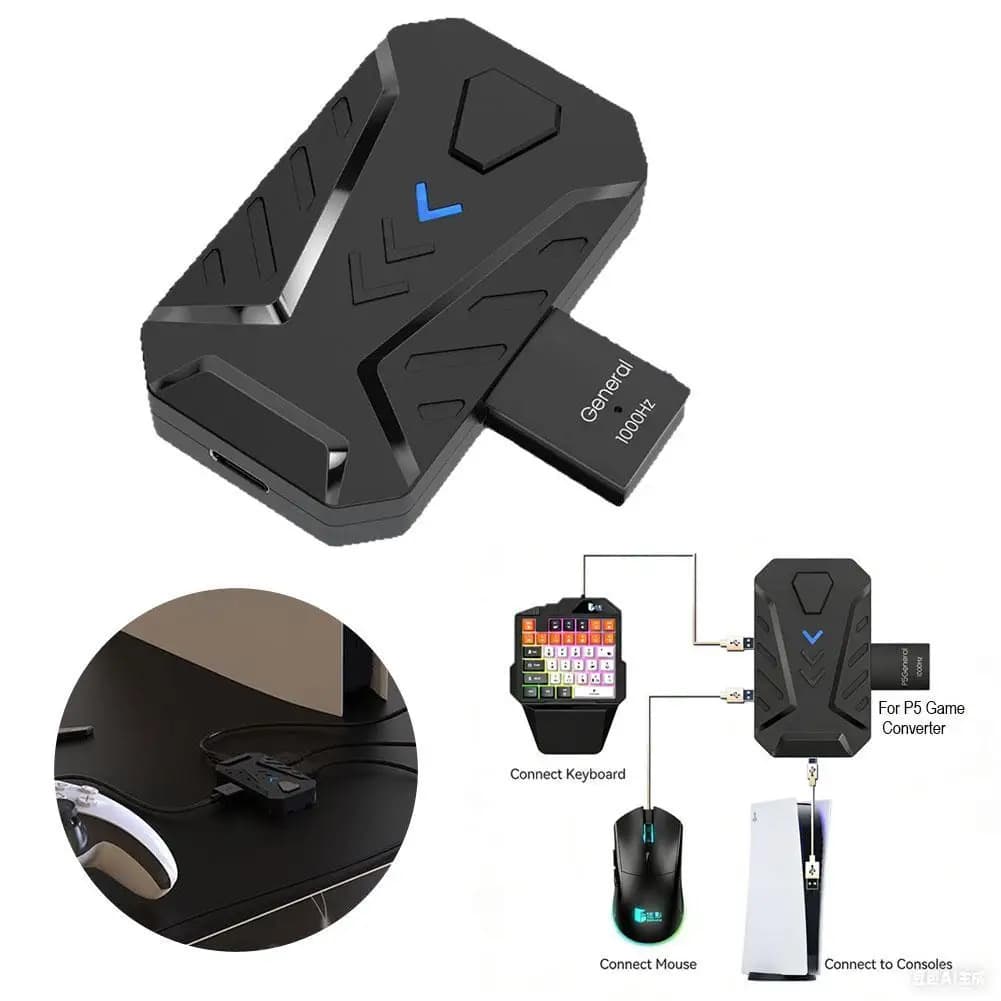 Console Game Gamepad Controller Mouse and Keyboard Converter Adapter Set for PS5