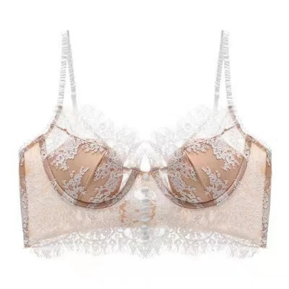 Flower Embroidery Lace Wireless Bra Gathered Mesh Flower Push Up Bra Anti-sagging Beauty Back Female Underwear Women Lingerie