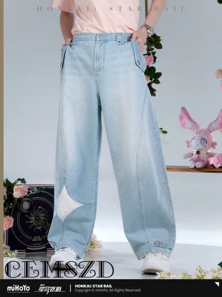 [Genuine]MiHoYo Official Game Honkai Star Rail Cyrene Series Cosplay Jeans Anime Character Acrylic Accessories Halloween Costume