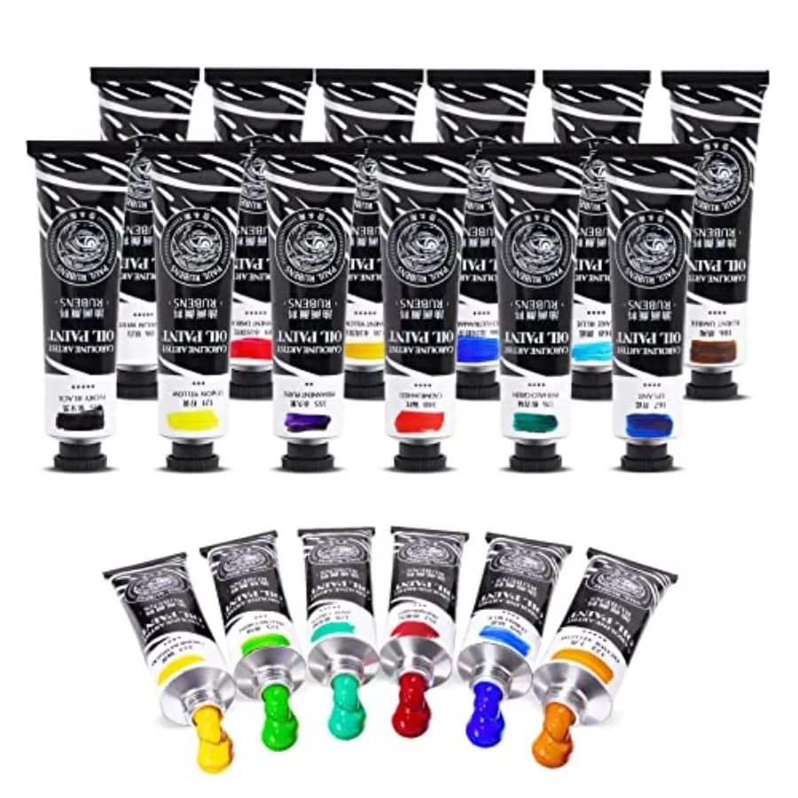 Artist Oil Paint, 18 Vibrant Colors with Great Lastfastness, 60ml Large Capacity Tubes, Oil Paint Set Supplies for Artists, Stu