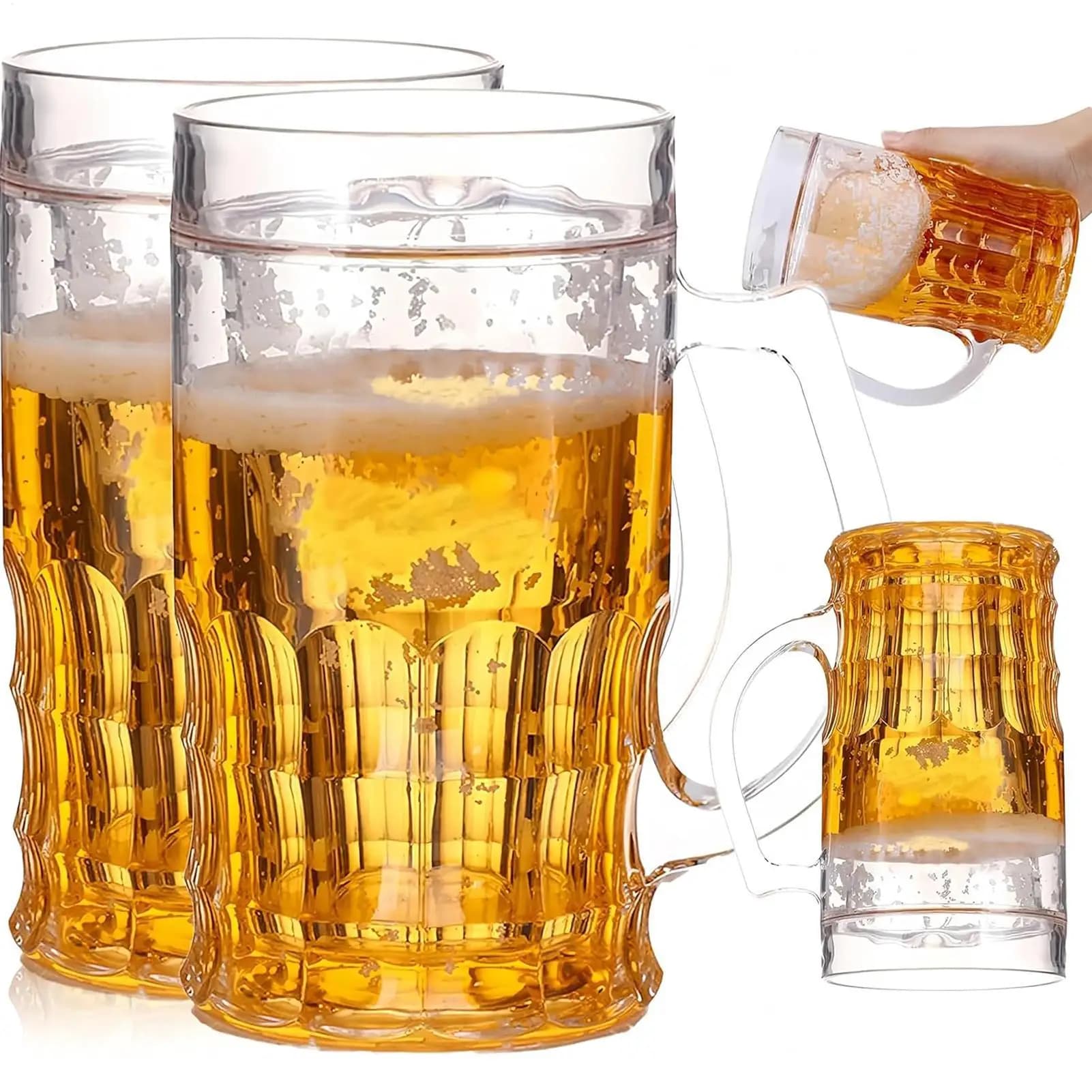 450ml Funny Fake Beer Mug Realistic Beer Mug With Handles Tricky Toys Creative Beer Model Prank Toy For Party Family Holiday