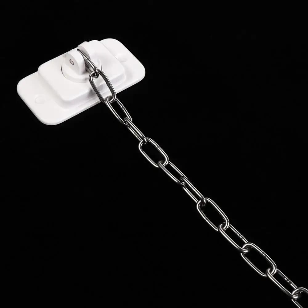 Blocco di Sicurezza Regolabile per Finestre, Robusto Blocco a Catena Autoadesivo per Telaio Finestra, Senza Foratura, Limitatore Finestra in ABS