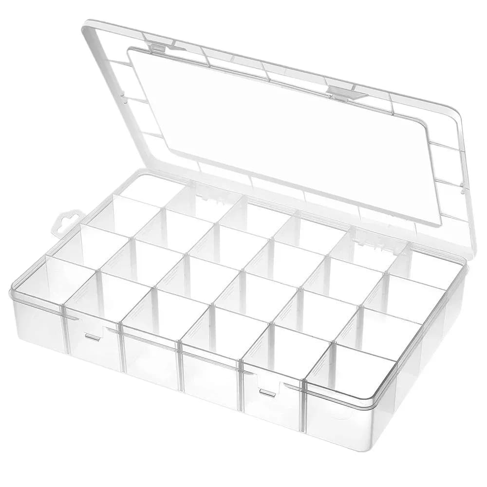 Portable 24/36 Grids Storage Box Plastic Transparent Design Dividers Bead Box Detachable Grid Fishing Tackles Box Craft Storage