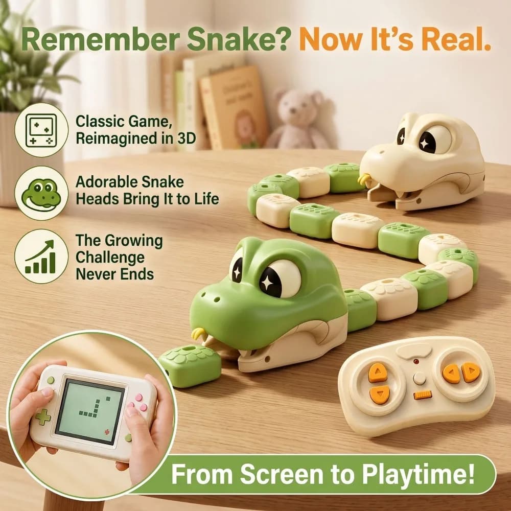 Remote Controlled Greedy Snake Magnetic Attachment Toy Two Player Competitive Interactive Magnetic Snake Remote Control Car