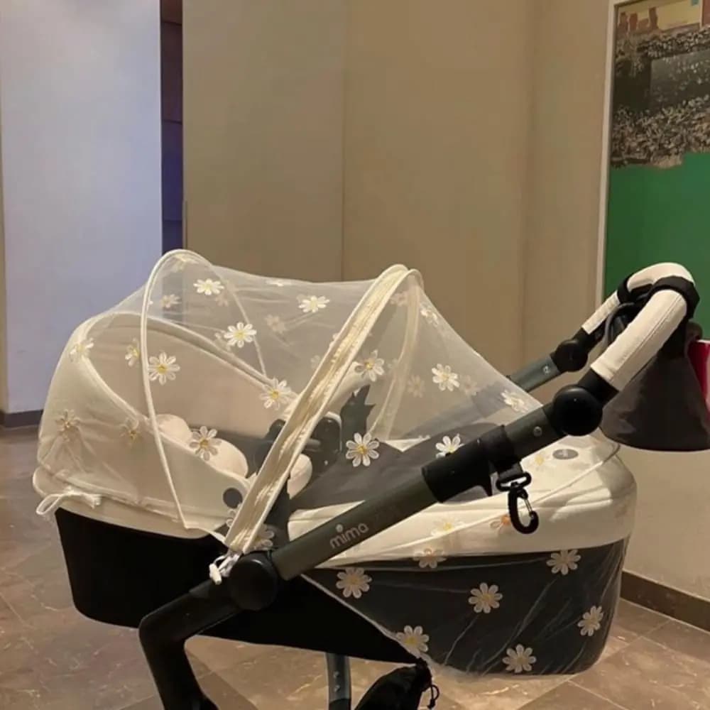 Fiore Margherita Passeggino Zanzariera Carrozza Copertura Completa Maglia Estiva Baldacchino Tipo Cerniera Zanzariera Carrozzina Rete