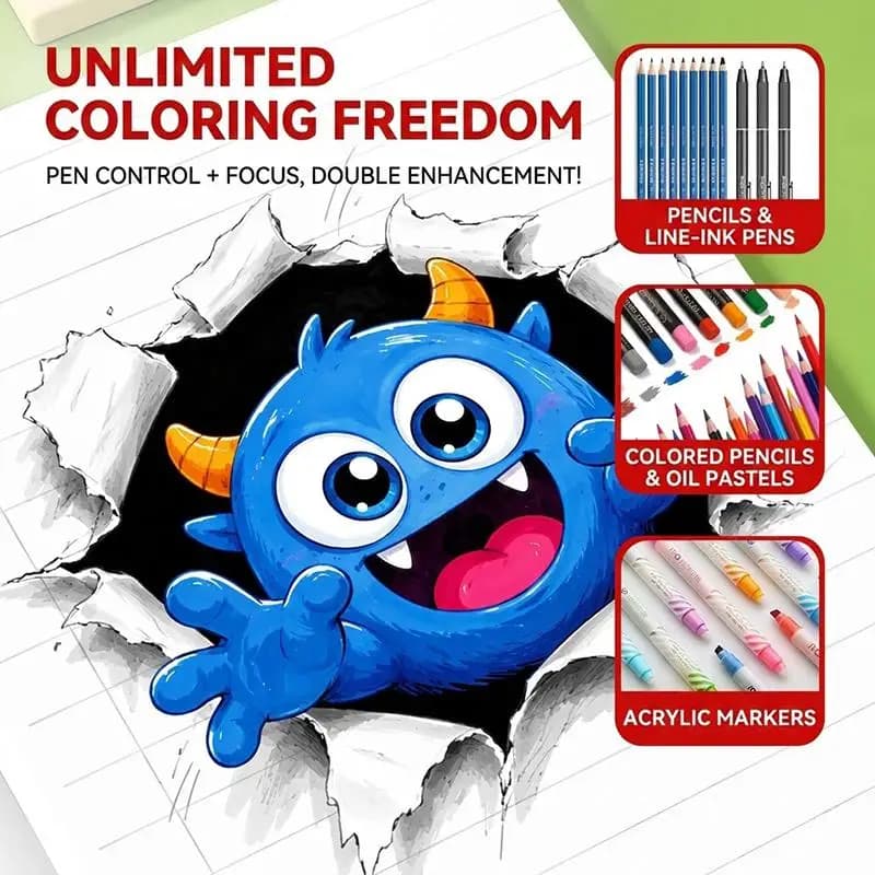 New#1/3pcs Magic 3D Stereo Kids Educational Doodle Sketchbook Funny Graffiti Painting Notebook Children Art Creativity Books