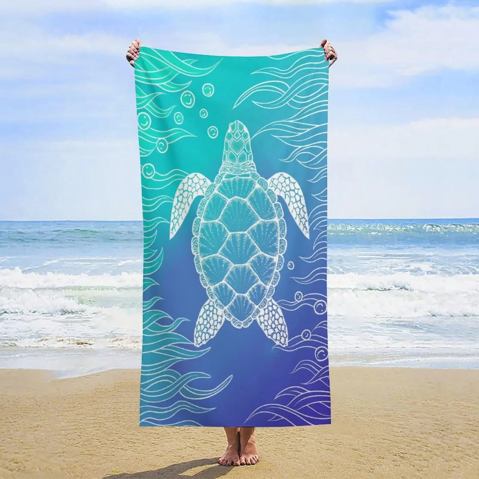 Large, fast drying microfiber beach towel, adult sun protection, absorbent bath towel, swimming pool towel, outdoor