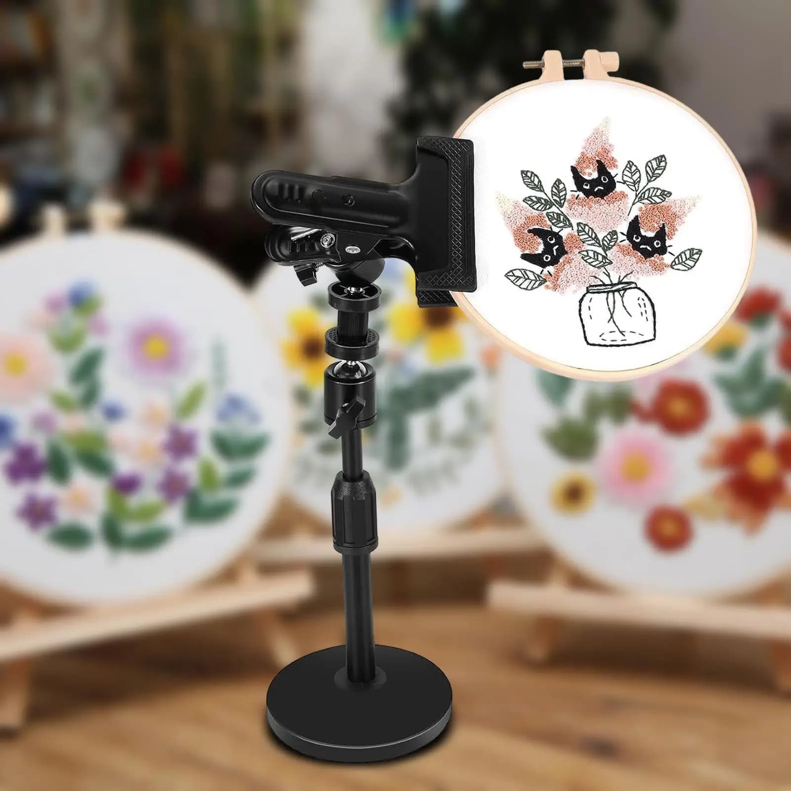 Embroidery Frame Holder Convenient Assemble Embroidery Hoop Stand for Quilting